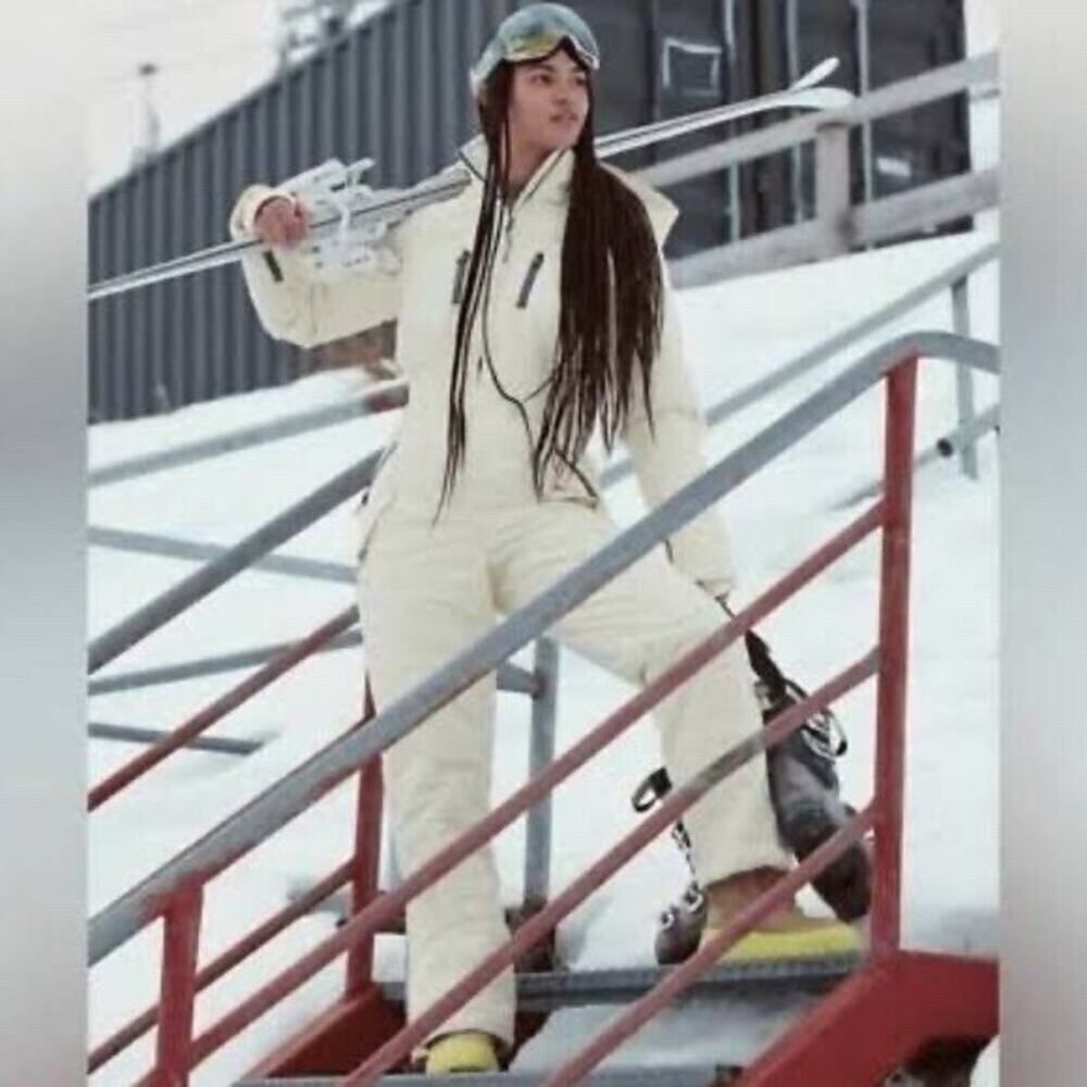 Free People Movement All Prepped Ski Suit Size X-Large Light Yellow